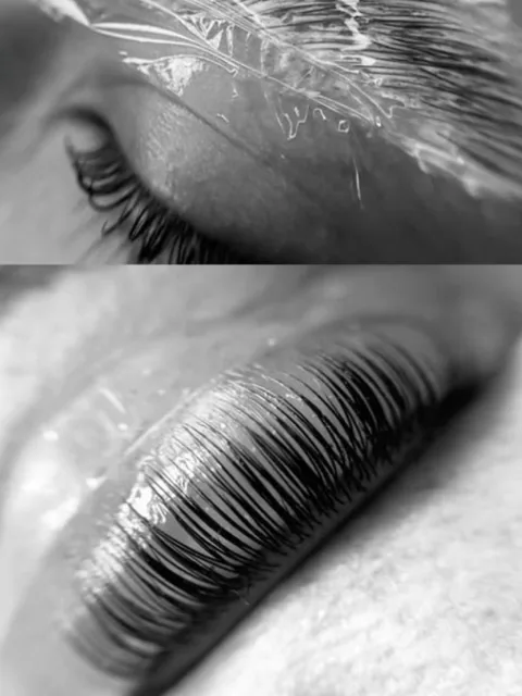 Dos detalles de una ceja en blanco y negro.